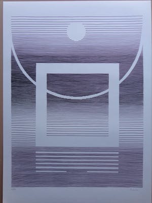 Michel Seuphor - LOT VAN 2 STUKS / GEOMETRIE / ZW-W LITHO / 75x55cm / SIG kopen? Bied vanaf 45!