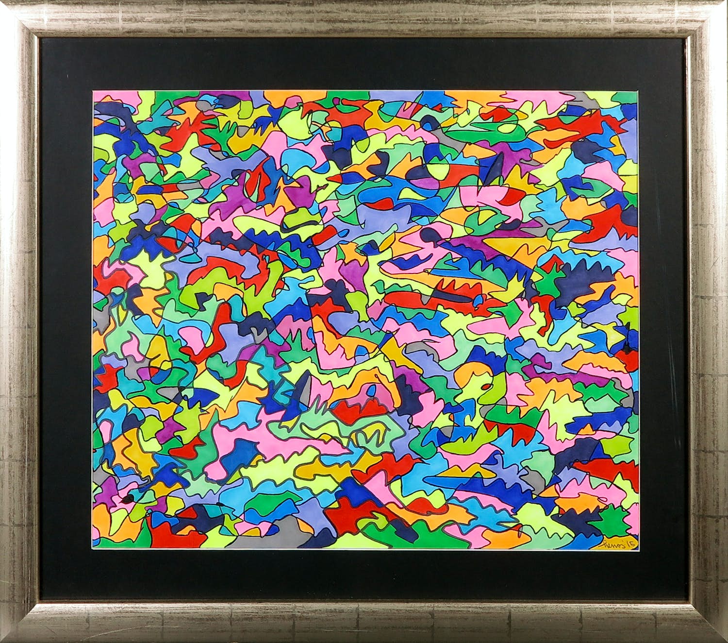 Pim Lenos - Stifttekening, Zonder titel - Ingelijst kopen? Bied vanaf 80!