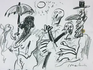 Anton Martineau - Lot van 5 unieke werken op papier! kopen? Bied vanaf 1!