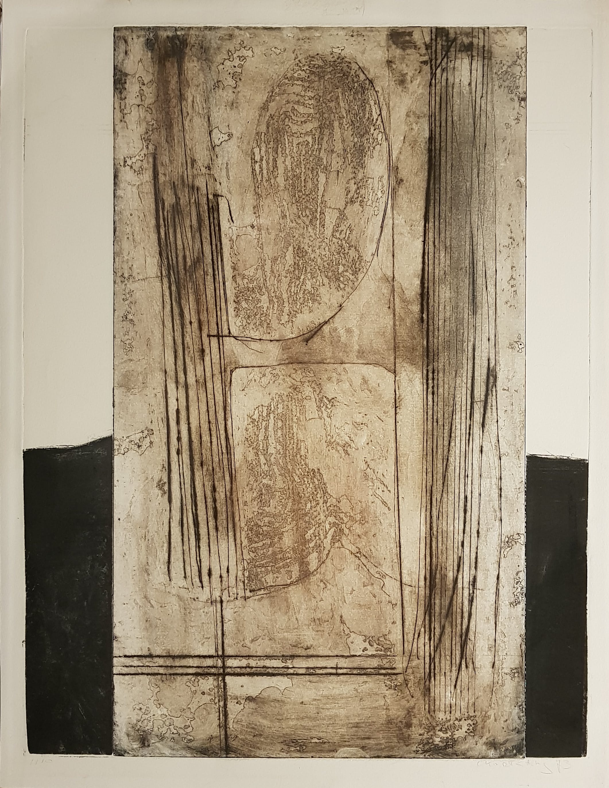 Cees Kortlang - Ets, z.t., opl. 1/10 verkocht voor € 75!