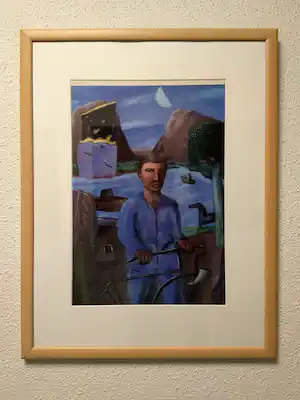 Gorki Bollar - ''Landschap met figuur'', 1992 verkauft für € 45!