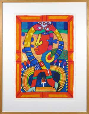 Clemens Briels - Zeefdruk, The closing of the chain - Ingelijst verkocht voor € 1!