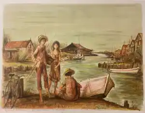 AcheterJaques Lalande - Litho, Titel, Les petits pecheurs.? Enchérissez de 50!