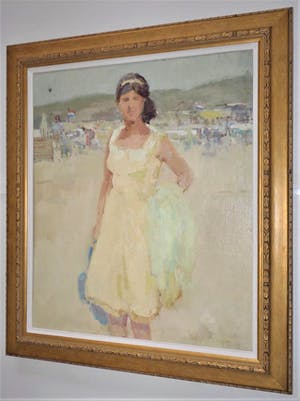 Hessel de Boer - Dame aan het strand kopen? Bied vanaf 1000!