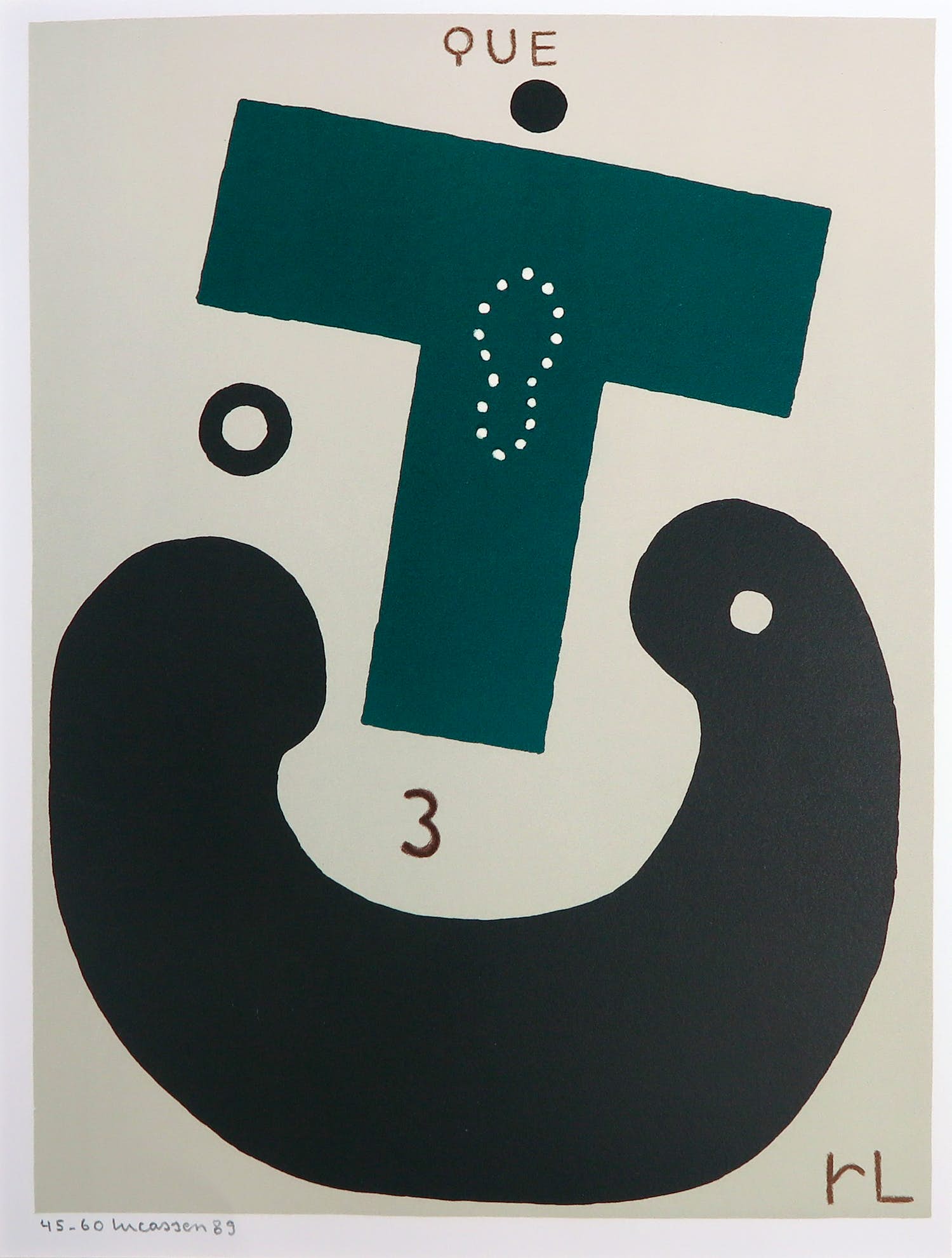 Reinier Lucassen - Zeefdruk, Que 3 verkocht voor € 120!