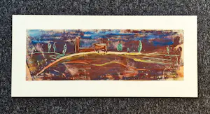 Jasper Krabbé - gemengde techniek (pastel, aquarel) op papier "nachtlandschap" gesigneerd kopen? Bied vanaf 130!