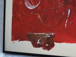 Maggy Voorsluys-Gomez - Collage en acrylverf , “Akashima” – ingelijst - 1992 kopen? Bied vanaf 50!