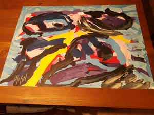 Karel Appel - 3 faces into clouds verkocht voor € 395!