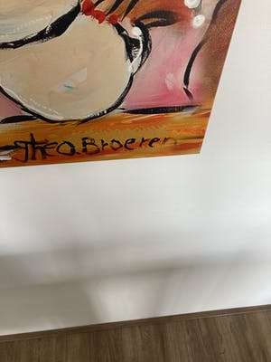 Theo Broeren - Glicée met acryl op doek ‘Theekransje’ (GROOT) kopen? Bied vanaf 100!