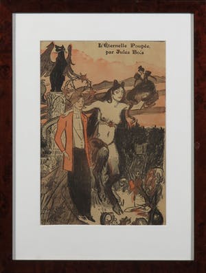 Theophile Alexandre Steinlen - Litho, Illustratie Le Éternelle Poupée - Ingelijst kopen? Bied vanaf 10!
