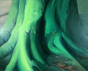 Wim de Bruin - Olieverf op doek, Boomvoet (Zeer Groot) verkocht voor € 1!