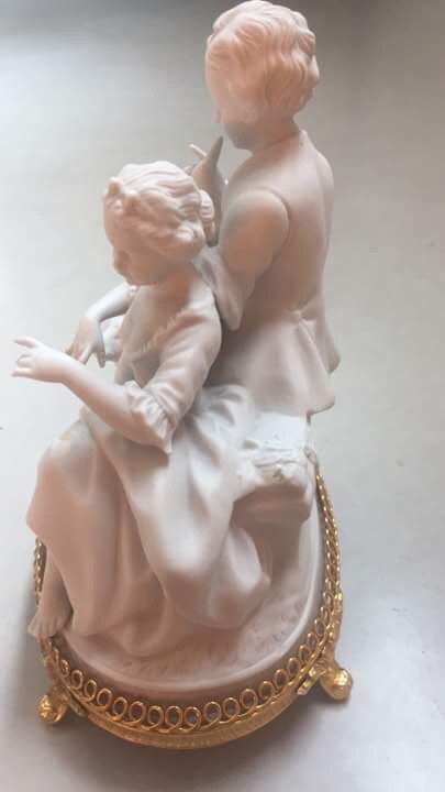 Unterweissbach Porseleinfabriek - Beeld koppel met fluit en schaap kopen? Bied vanaf 50!