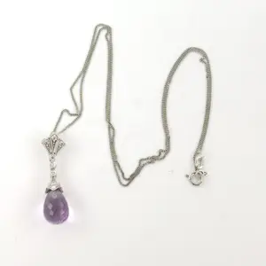 14k gouden collier en hanger met quartz en diamant 0.20 ct kopen? Bied vanaf 320!