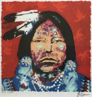 Espen Hagen - Indiaan 1 & Indiaan 2 | kleuren zeefdrukken - ingelijst kopen? Bied vanaf 59!