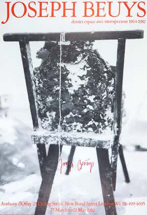Joseph Beuys - Gesigneerd affiche, Tentoonsteling Anthony d'Offay verkocht voor € 1!