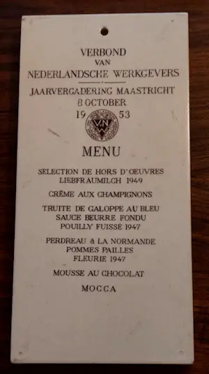 Charles Eyck - Keramische menukaart (zeldzaam) kopen? Bied vanaf 450!