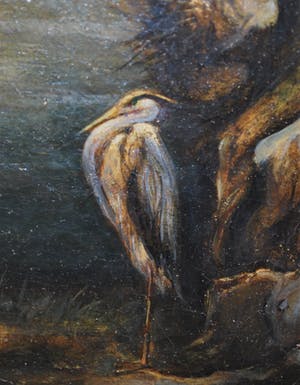 Henri van de Velde - Reiger in landschap - symbolisme - olieverf kopen? Bied vanaf 85!