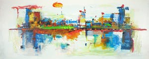 Nicole Schaap - Zeefdruk, Coucher du soleil (Groot) kopen? Bied vanaf 1!