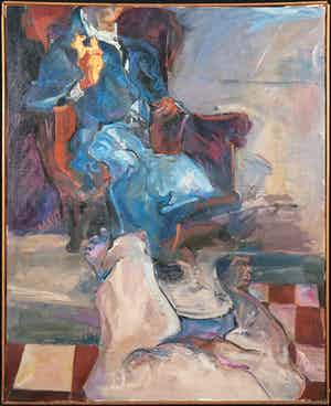 Klaas Sans - Olieverf op doek, Justine - Ingelijst verkocht voor € 150!