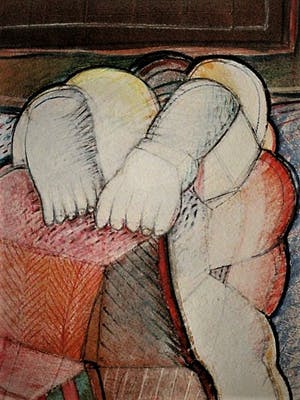 Abraham Hadad - Iraaks/Israelisch expressionist - Gouache - "Moving out" - Christies 2005 kopen? Bied vanaf 60!