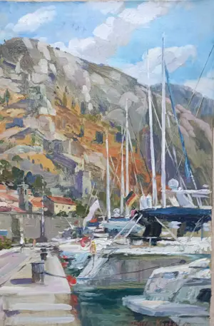 Dmitri Kostylov - Jachten in de baai van Kotor. Montenegro kopen? Bied vanaf 400!