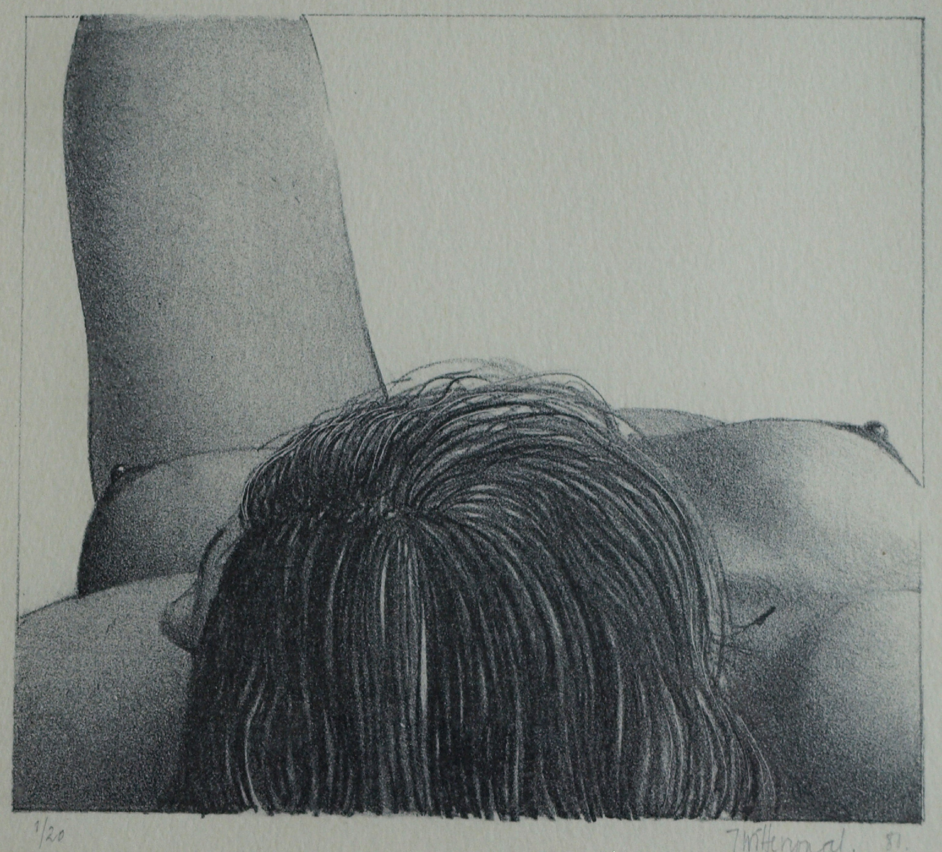 Niet of onleesbaar gesigneerd - Litho, Naakte vrouw – gesigneerd & ingelijst – nr 1/20 - 1981 kopen? Bied vanaf 1!