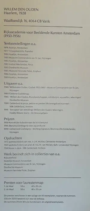 Willem den Ouden - De Waal - twee litho's kopen? Bied vanaf 40!