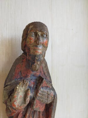 Curiosa - Heiligenfiguur, eikenhout - restant beschildering kopen? Bied vanaf 1!
