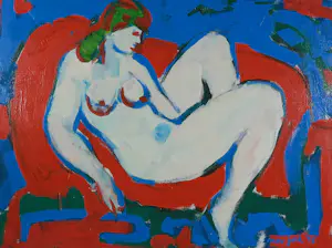 Marc Jonk - Arcyl op doek, Liggend naakt (nr.3 ) - Ingelijst kopen? Bied vanaf 250!