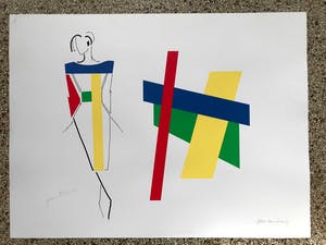 Bob Bonies - & Frans Molenaar: Abstracte compositie - Modeontwerp 2x handgesigneerd 1989 kopen? Bied vanaf 100!