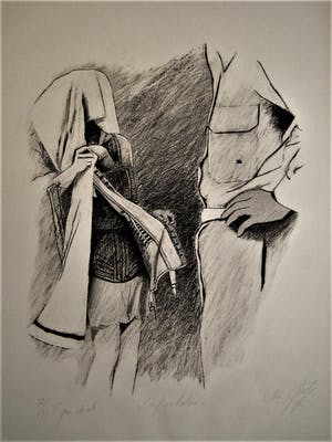 Niet of onleesbaar gesigneerd - Grote gesigneerde Lithografie "Confrontation" oplage 33 exemplaren kopen? Bied vanaf 10!