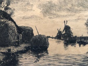 Oskar Paul Matthes - Hollands polderlandschap vermoedelijk bij Zaandam kopen? Bied vanaf 30!