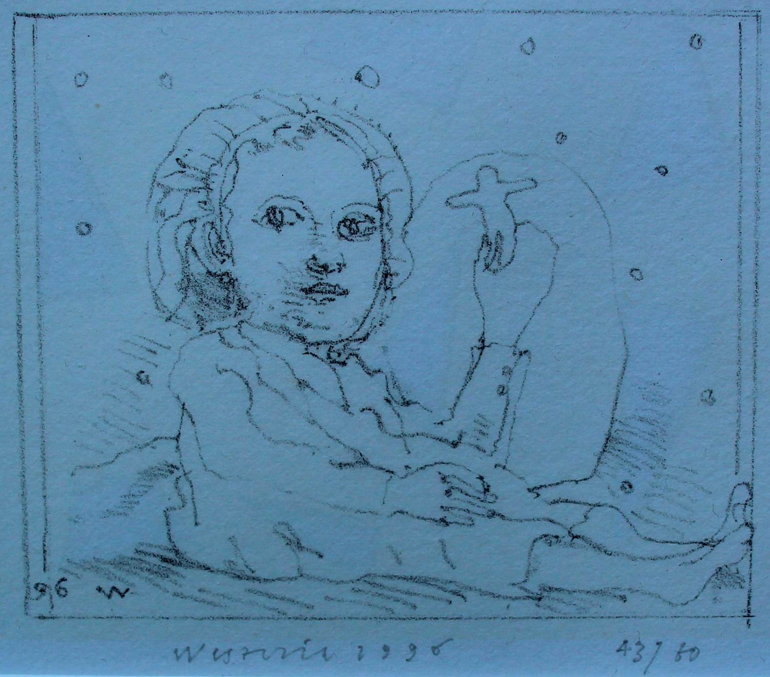 Buy Co Westerik - Litho: Meisje met pop - 1996 (nette lijst !)? Bid from 199!