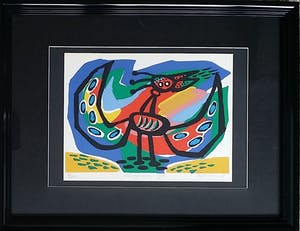 Anton Rooskens - Anton Rooskens - Zingende vogel, litho (mooi ingelijst) kopen? Bied vanaf 200!