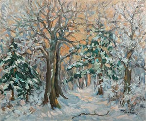 Jan Dekker - Olieverf op hardboard, Winterboom kopen? Bied vanaf 1!