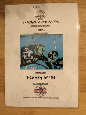 Herman Brood - Acrylverf op doek: Drop + certificaat Herman Brood Museum kopen? Bied vanaf 4750!