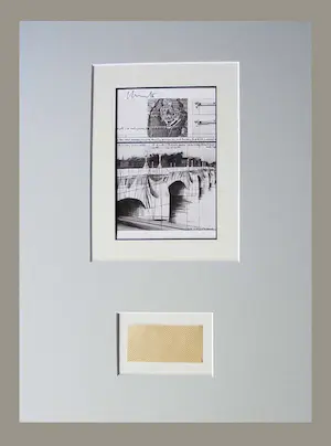 Christo - Project " Pont Neuf wrapped " 1983 - inc. original stofmonster - handgesigneerd kopen? Bied vanaf 139!