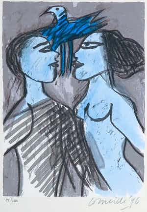 Corneille - Zeefdruk, Liefdespaar verkocht voor € 60!