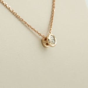14K Goud - rosé gouden collier met 0.12 ct diamant kopen? Bied vanaf 160!