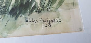 Elly Kuipers - Weurt/Beuningen - gesigneerd - 1981 - ingelijst kopen? Bied vanaf 1!