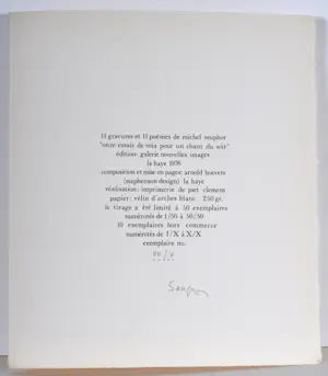 Michel Seuphor - Onze essais de voix pour un chant du soir - complete map met 11 etsen kopen? Bied vanaf 590!