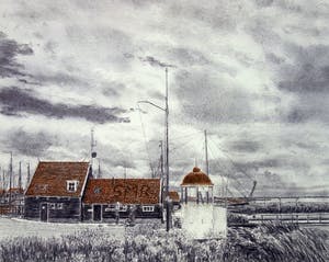 Frans Room - Lot van 15 originele tekeningen - Bakens en boeien Noord-Holland en IJsselmeer kopen? Bied vanaf 150!