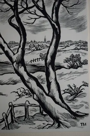 Thijs Mauve - Houtgravure - Winterlandschap aan de Nederrijn kopen? Bied vanaf 40!