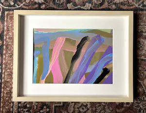 Ton Biermans - Uniek werk (acryl) op papier, Abstracte compositie kopen? Bied vanaf 35!