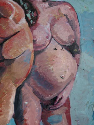 Peter Klashorst - Groot werk op doek , “Vrouw met Teddybeer” – 2018 – 120 x 93 cm kopen? Bied vanaf 350!