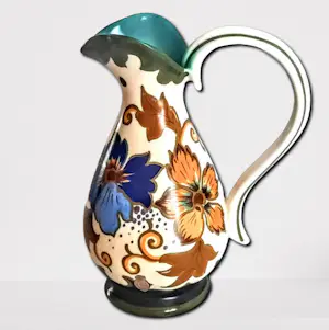 Plateelbakkerij Zuid-Holland - Keramikkrug Keramikvase Art Deco Modell 4812 Dekor "Godelin" 50er Jahre kaufen? Bieten Sie von 60!