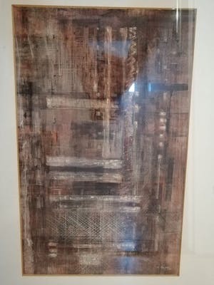 Ton Pape - Abstract Werk - Originele Gouache in Originele Lijst kopen? Bied vanaf 1!