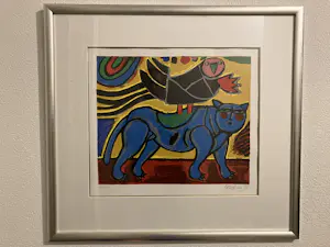 Corneille - Prachtige ingelijste Corneille (1922-2010) - Chat et Oiseau, 1996 kopen? Bied vanaf 159!