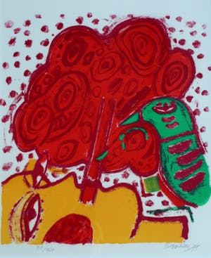 Corneille - ingelijste litho: Profil a l 'oiseau - 1977 kopen? Bied vanaf 295!