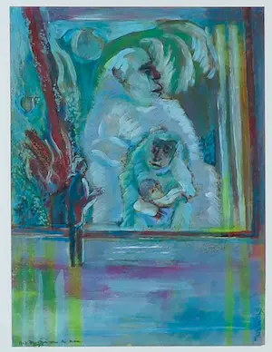 Joe Wols - Acryl op papier, Het museum van de mens - Ingelijst kopen? Bied vanaf 40!